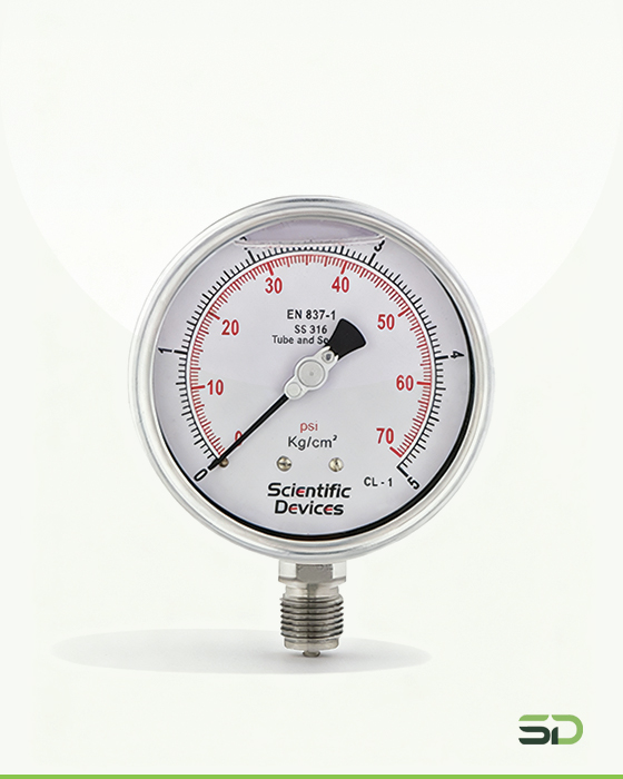 Industrial Pressure Gauge Glycerine Filled