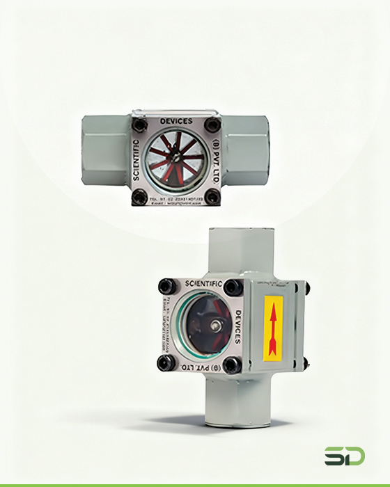 Double Window Sight Glass with Rotary Wheel